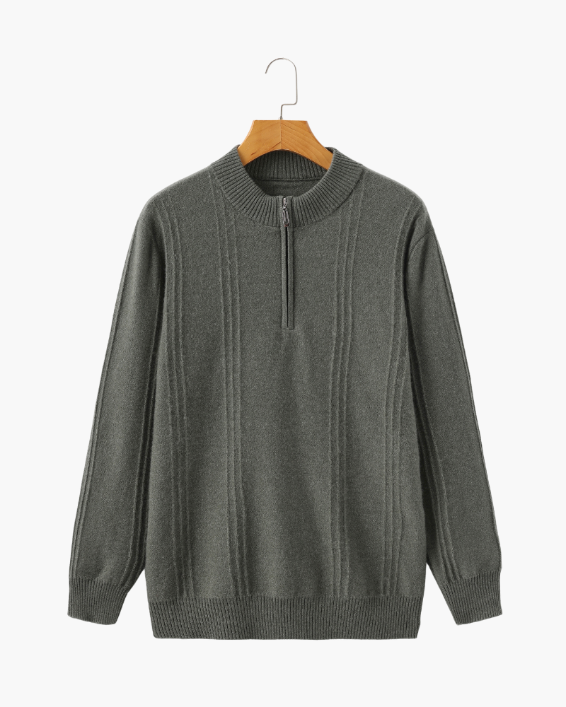 100% Cashmere com Gola Alta em Ribs