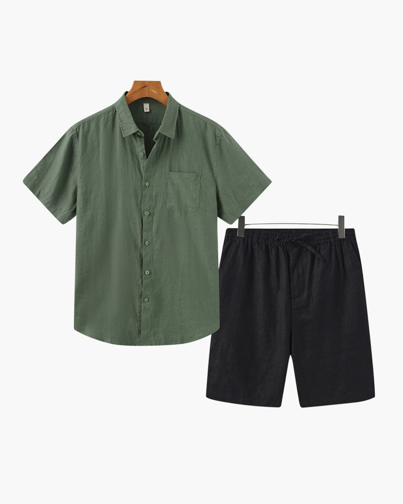Shorts de Linho Estilo Old Money