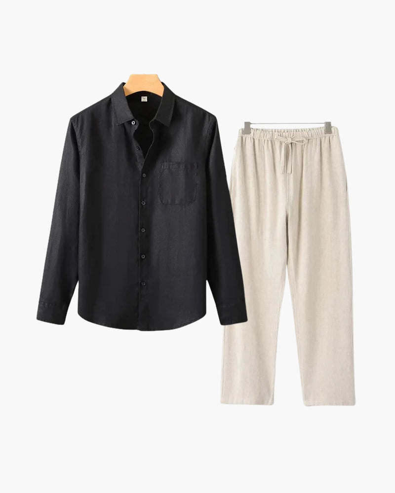 Conjunto de Linho Estilo Old Money (Manga Longa)