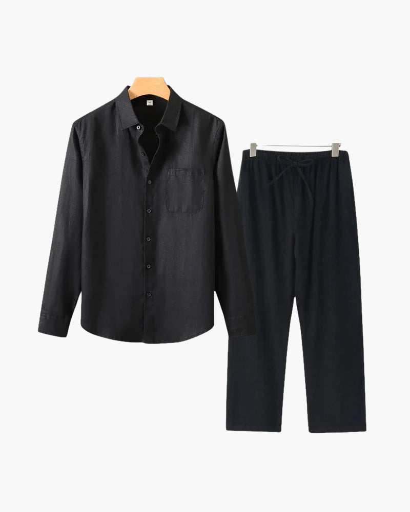 Conjunto de Linho Estilo Old Money (Manga Longa)