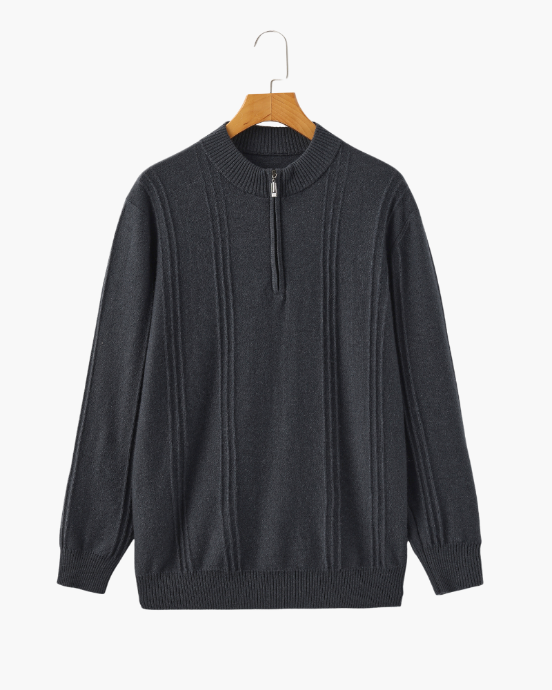 100% Cashmere com Gola Alta em Ribs