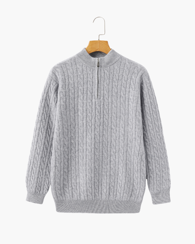 100% Cashmere Knit Half Zip Pullover