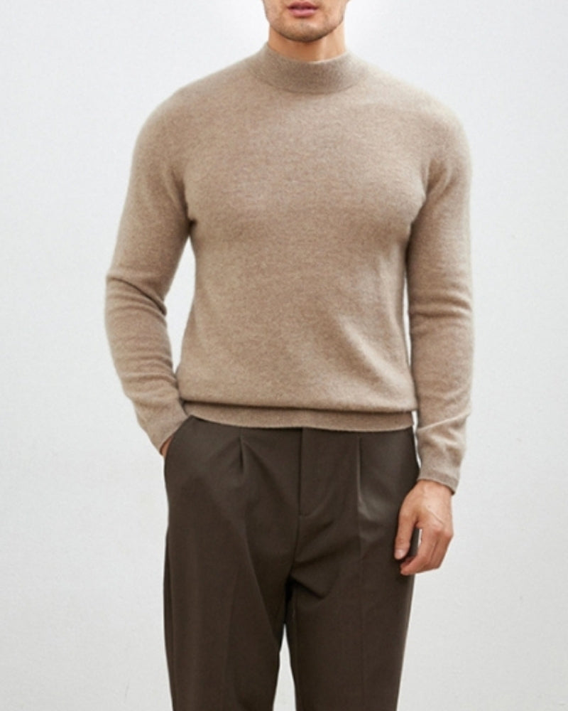 Suéter de Gola Alta em Lã de Cashmere Premium