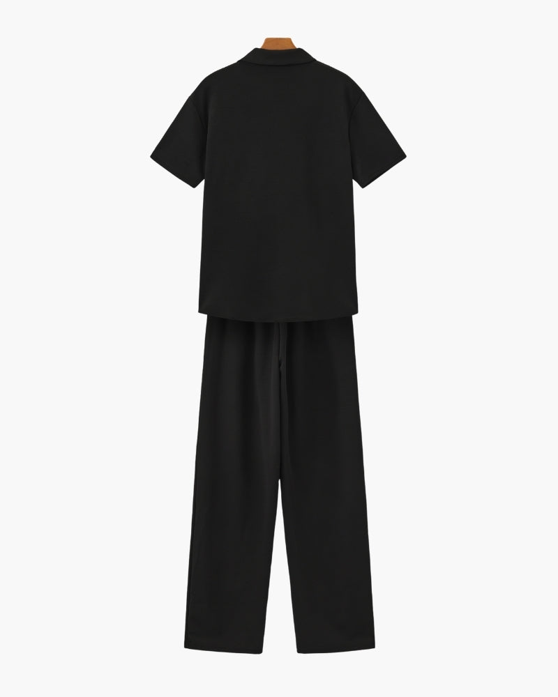 Conjunto de Camisa Polo em Algodão com Calça