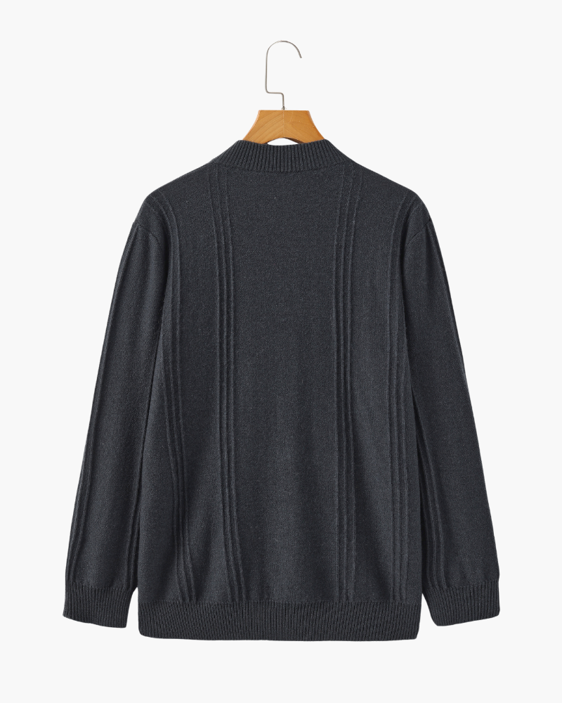 100% Cashmere com Gola Alta em Ribs