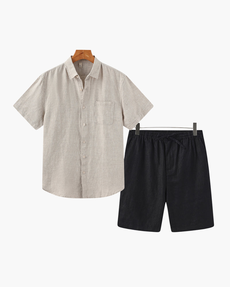 Conjunto de Linho Estilo Old Money (Shorts)