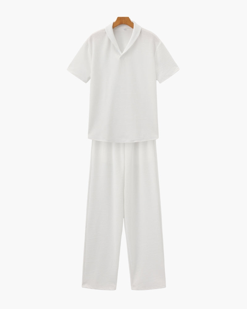 Conjunto de Camisa Polo em Algodão com Calça