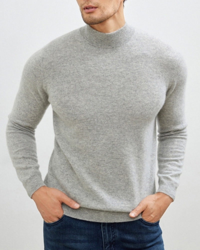 Suéter de Gola Alta em Lã de Cashmere Premium