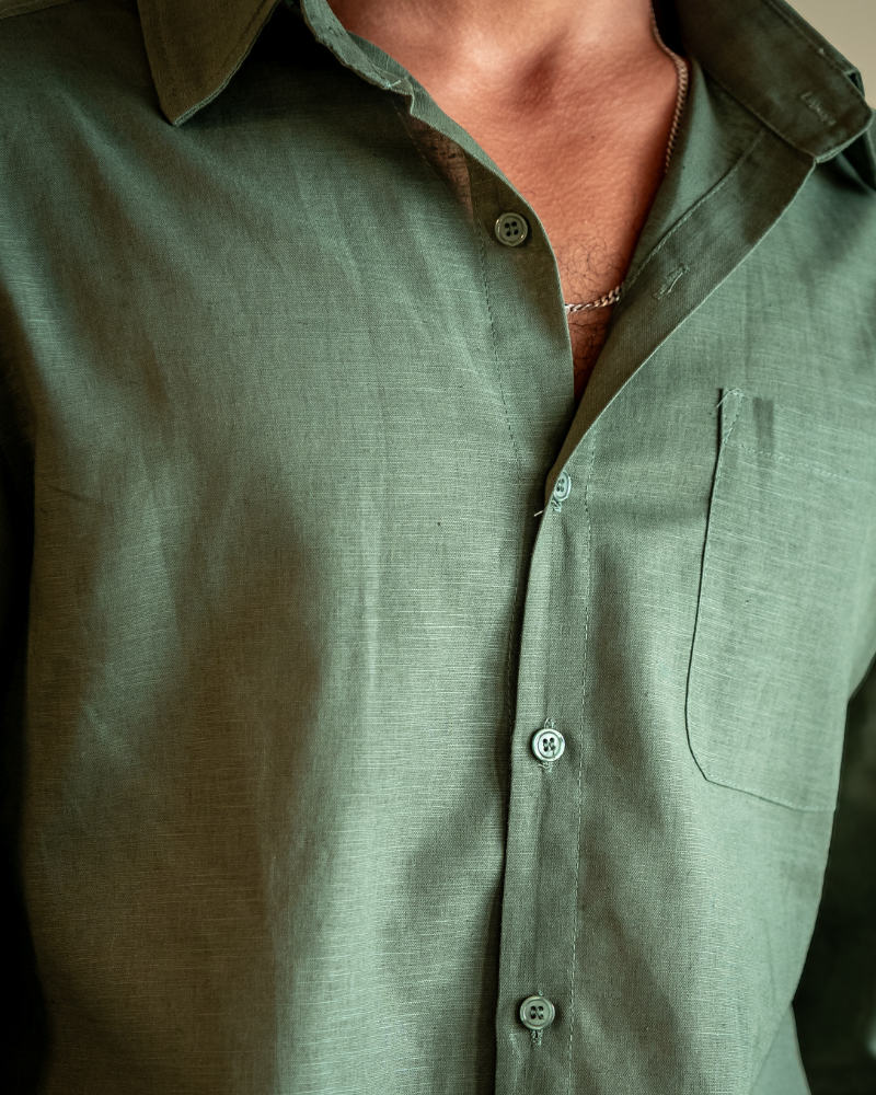 Conjunto de Linho Old Money (Camisa de Manga Longa)