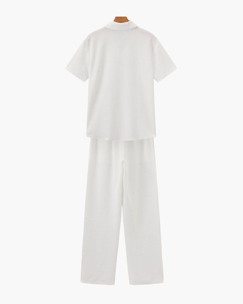 Conjunto de Camisa Polo em Algodão com Calça