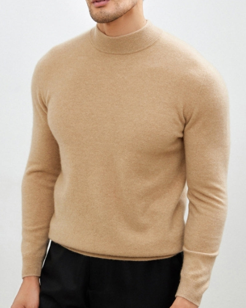 Suéter de Gola Alta em Lã de Cashmere Premium