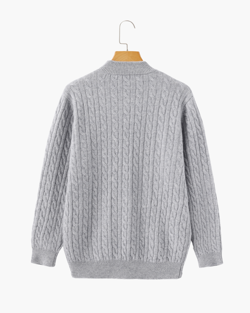 100% Cashmere Knit Half Zip Pullover