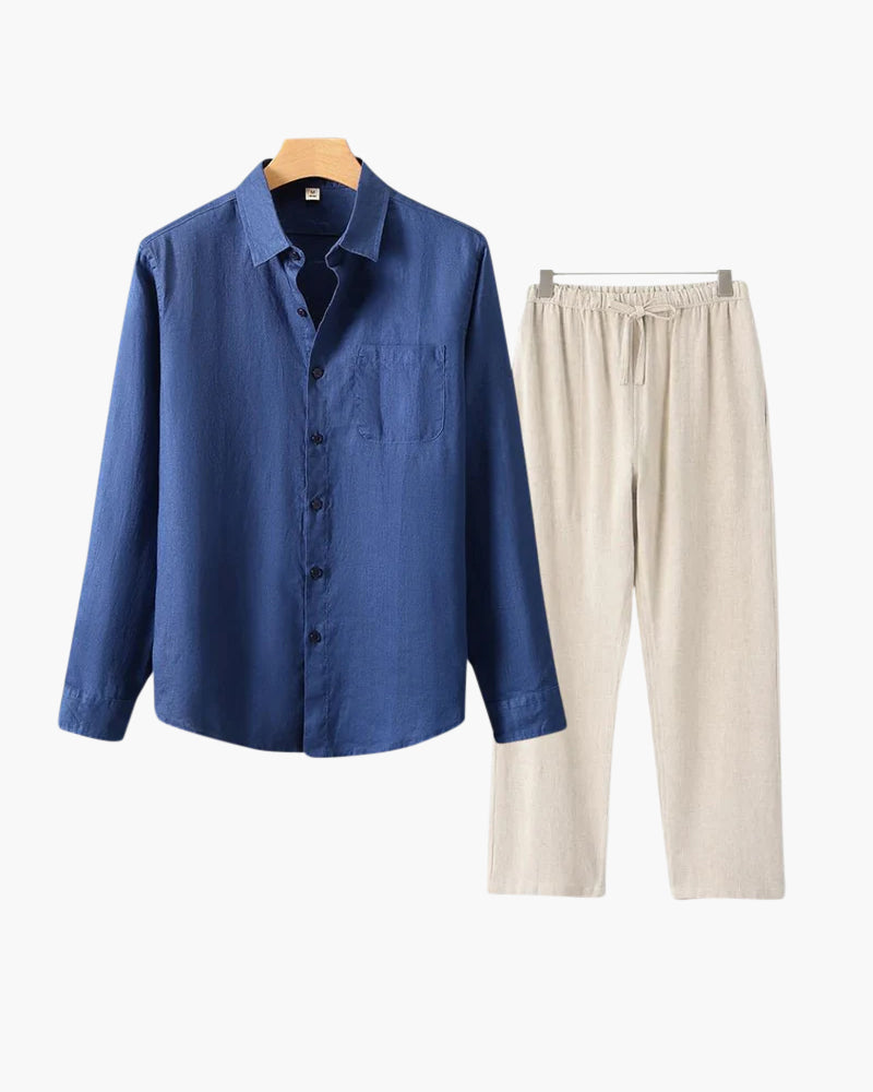 Conjunto de Linho Estilo Old Money (Manga Longa)