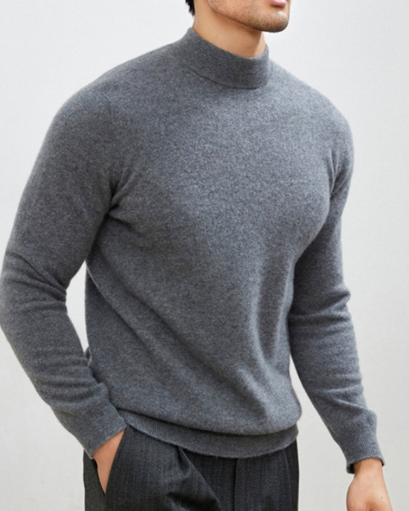 Suéter de Gola Alta em Lã de Cashmere Premium