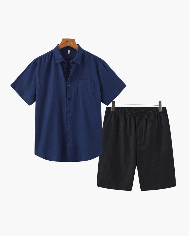 Conjunto de Linho Estilo Old Money (Shorts)