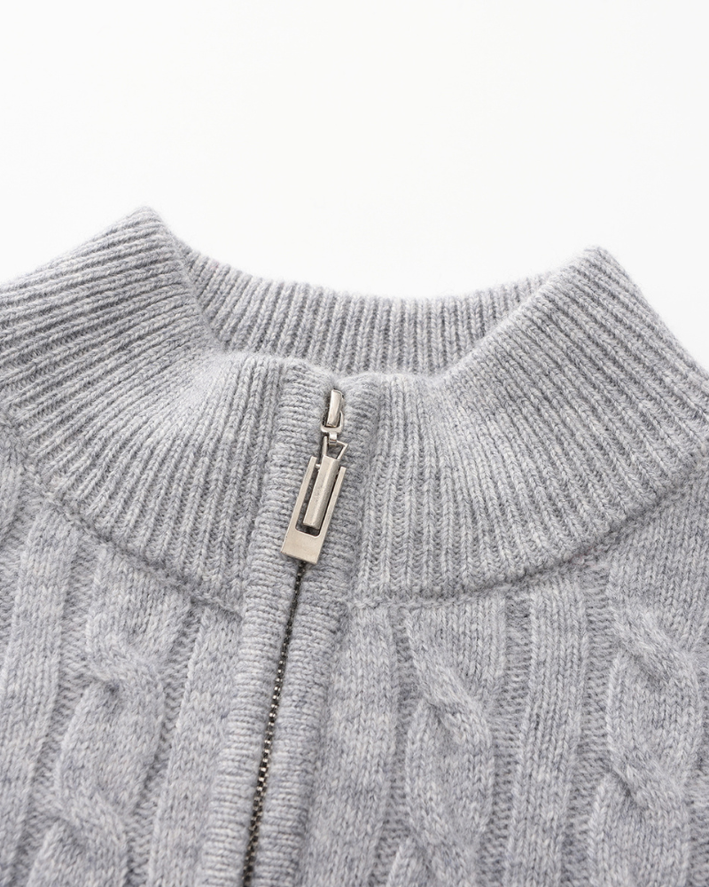 100% Cashmere Knit Half Zip Pullover