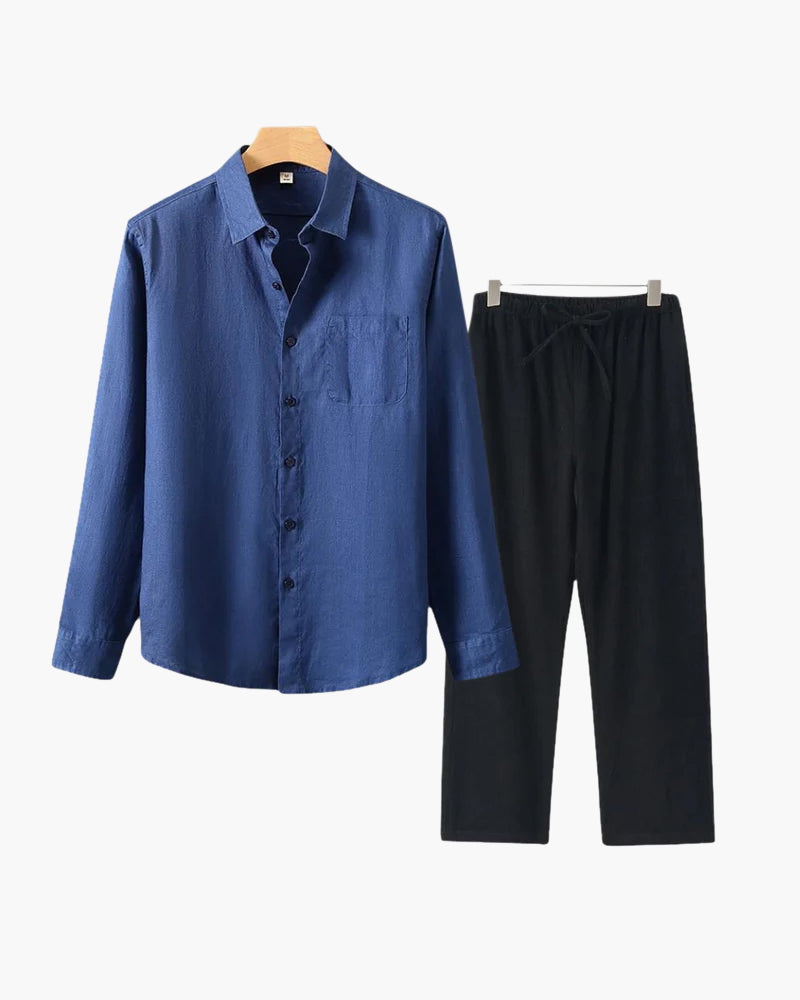 Conjunto de Linho Estilo Old Money (Manga Longa)