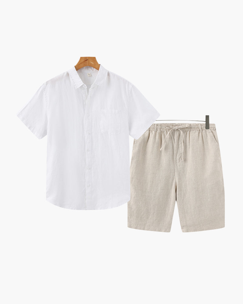 Conjunto de Linho Estilo Old Money (Shorts)