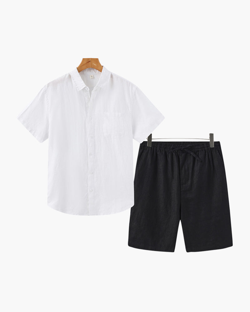 Shorts de Linho Estilo Old Money