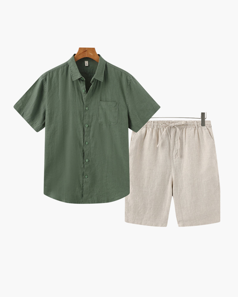 Shorts de Linho Estilo Old Money