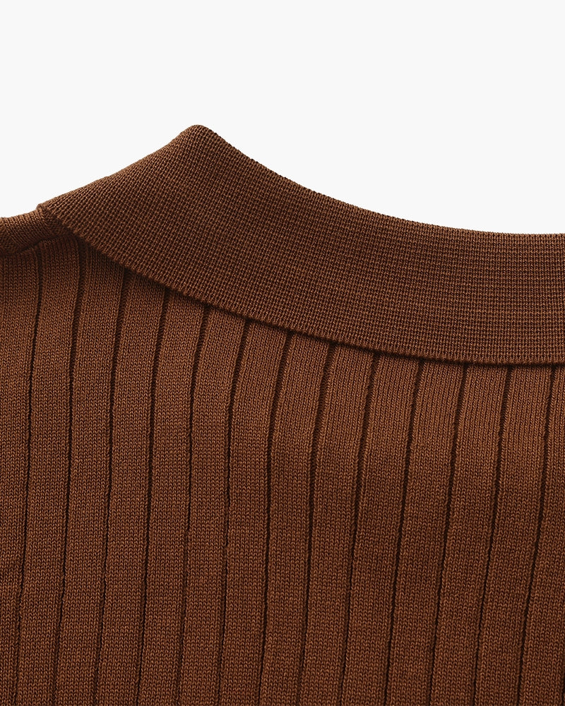 Premium Polo with Cinnamon Texture