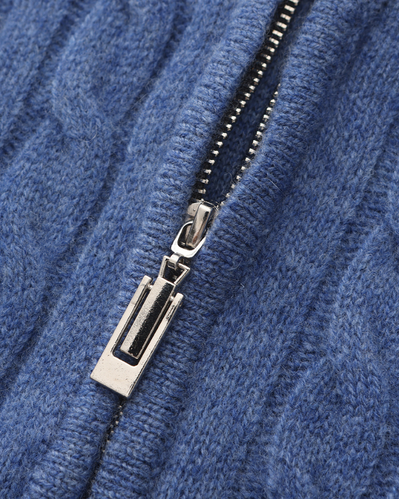 100% Cashmere Knit Half Zip Pullover