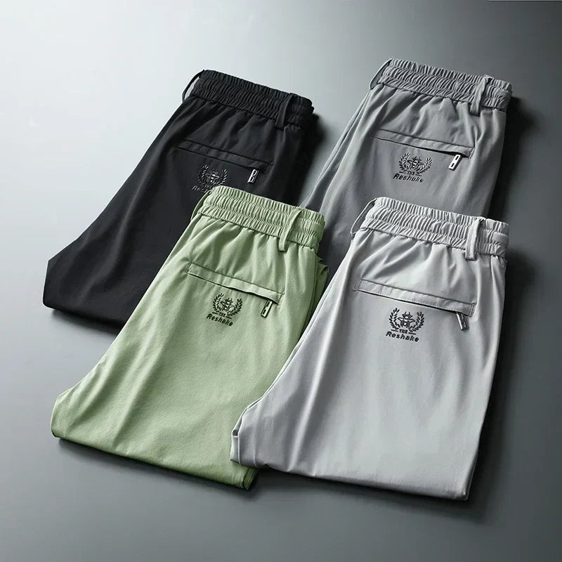 Kit com 3 Fly Confort™ - Calça Masculina em Seda Gelo e Poliéster