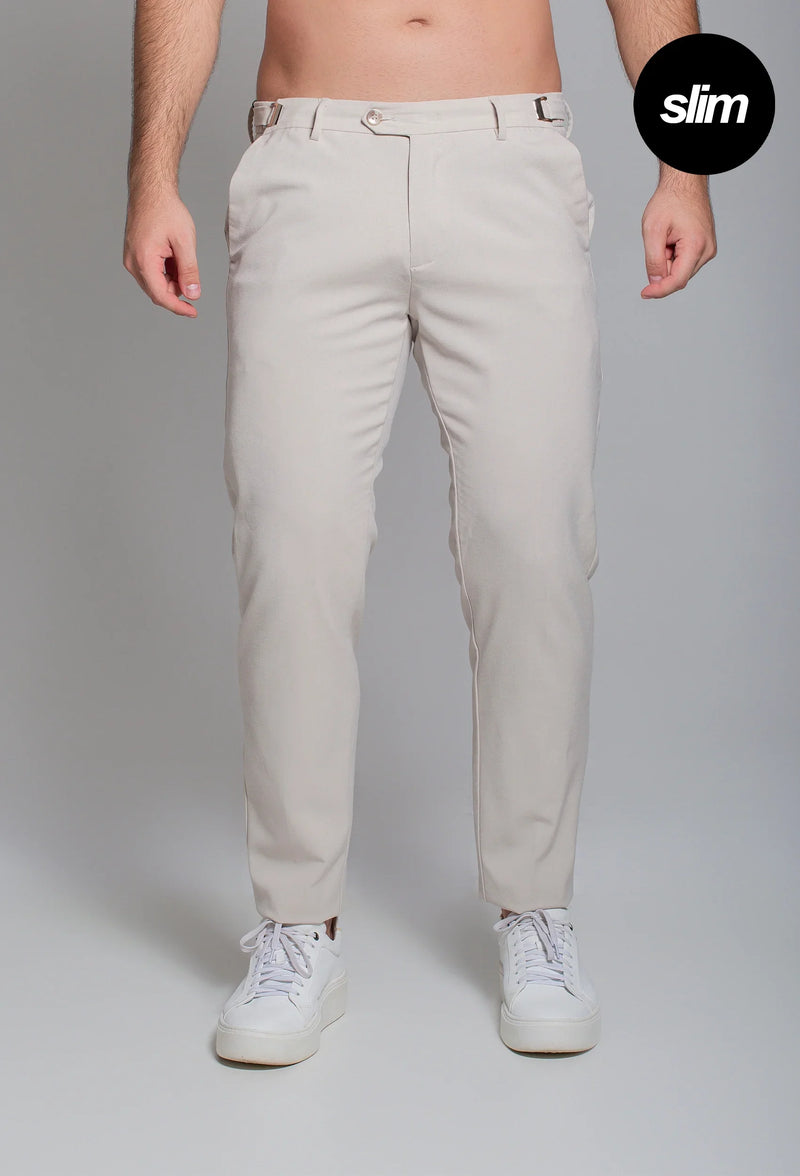 Calça Alfaiataria com Ajuste e Botão Lateral: Kit com 3 Unidades
