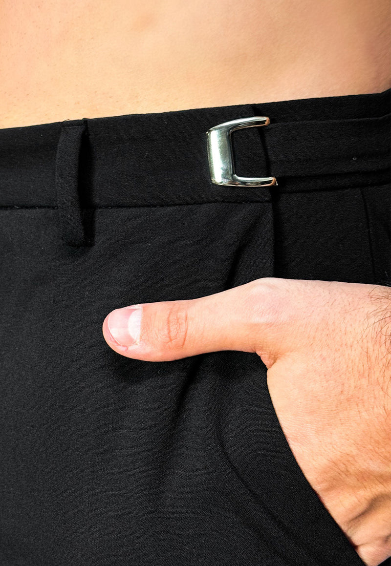 Calça Alfaiataria com Ajuste e Botão Lateral: Kit com 3 Unidades