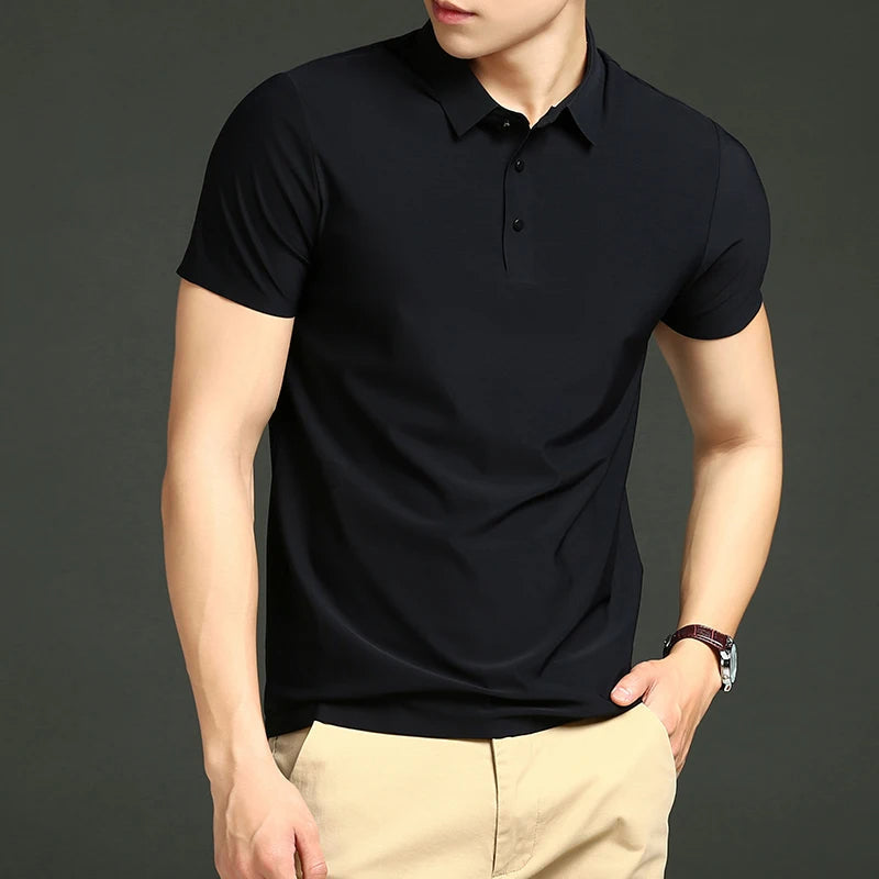 Kit com 5 Camisas Polo em Tecido Premium Ice Silk