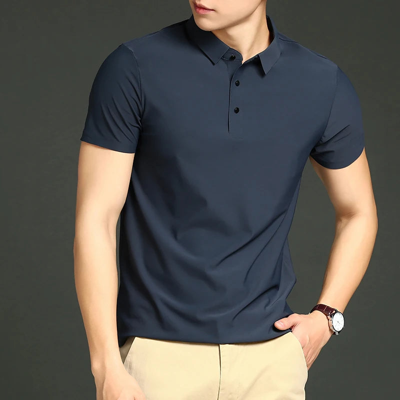 Kit com 5 Camisas Polo em Tecido Premium Ice Silk
