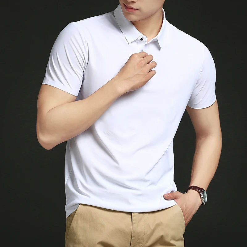 Kit com 5 Camisas Polo em Tecido Premium Ice Silk