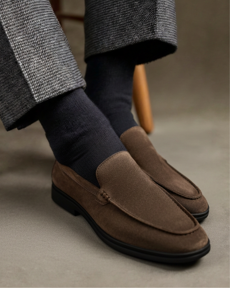 Loafers de Camurça de Alta Qualidade - Solas Pretas