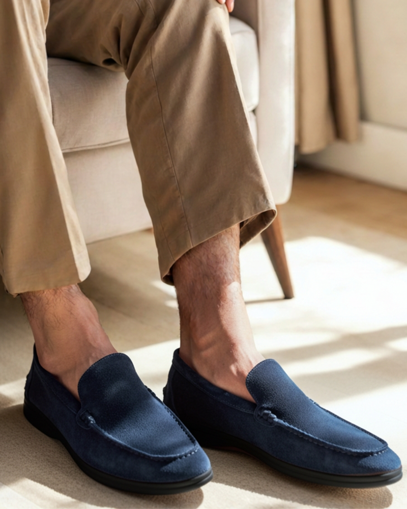 Loafers de Camurça de Alta Qualidade - Solas Pretas