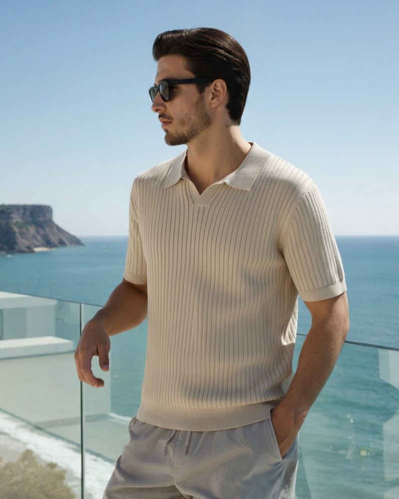 Premium Polo with Cinnamon Texture