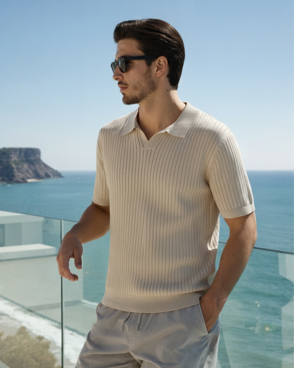Premium Polo with Cinnamon Texture