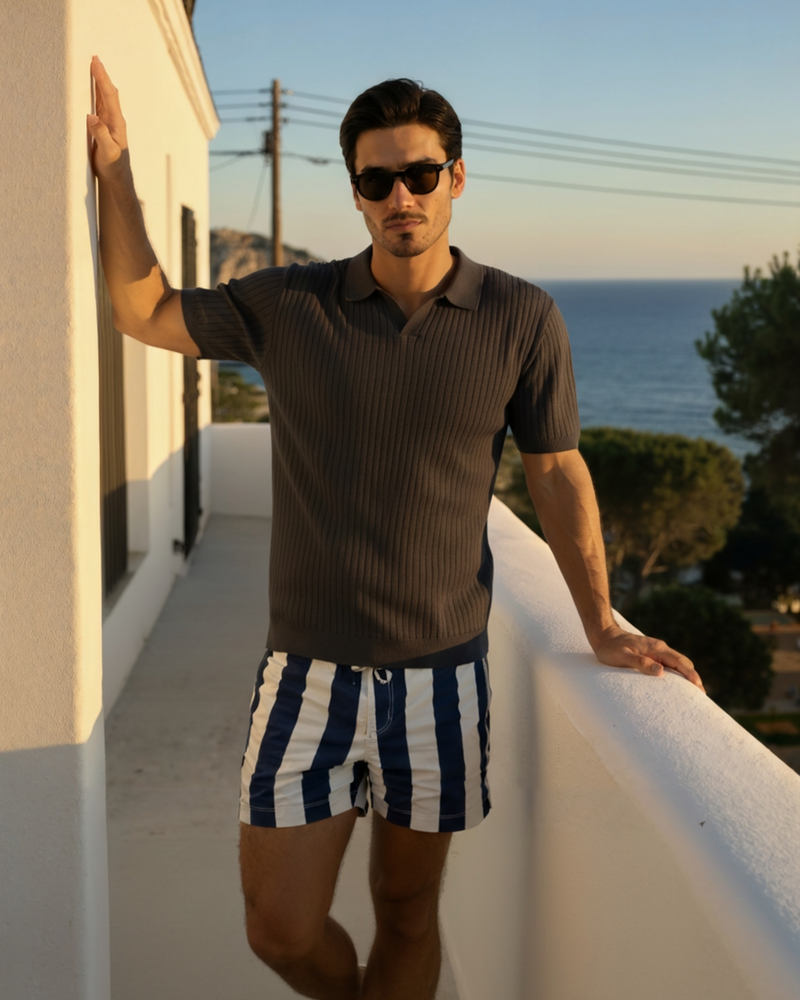 Premium Polo with Cinnamon Texture